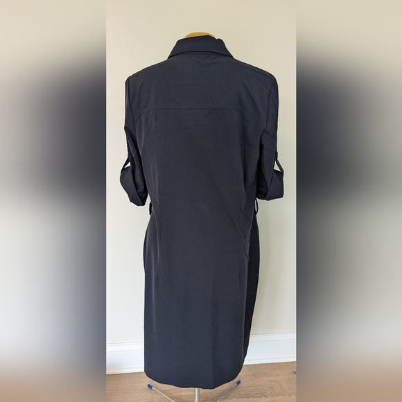 MICHAEL Michael Kors Navy Blue Zip Dress w/ Adjustable Button Sleeves - Picture 2 of 5